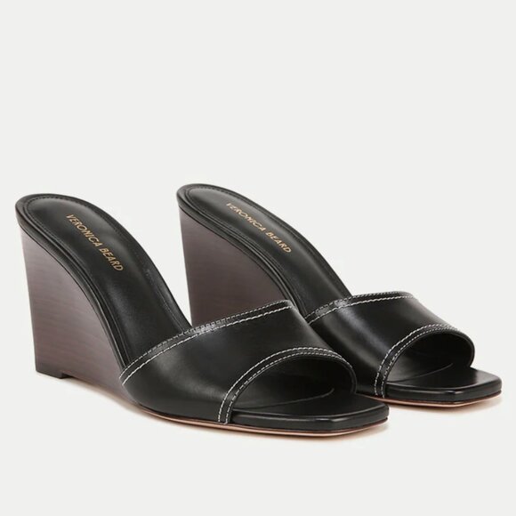 Vernica Beard Wedge Black Sandal in Size 11 - Picture 1 of 8